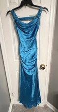 Prom dress - Solid Royal Blue Prom Dress Gown size 2 Rhinestones