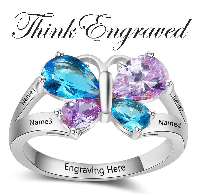 Butterfly birthstone shop ring