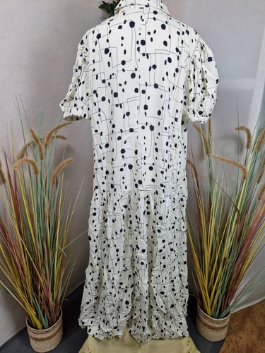 Sheego Maxikleid Natur Weiß Muster Kurzarm Damen Übergröße - Gr. 50 - Bild 2 von 2