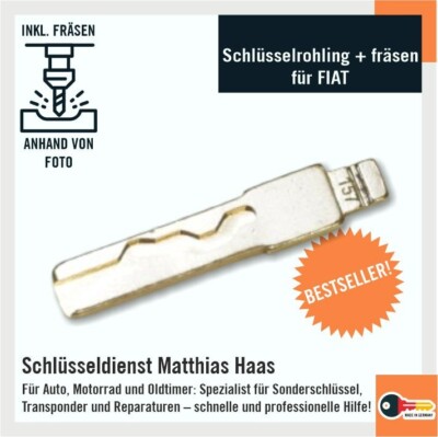 Ersatz Schlüssel+Schleifen nachmachen Fräsen für FIAT Iveco Lancia ... [#1519]