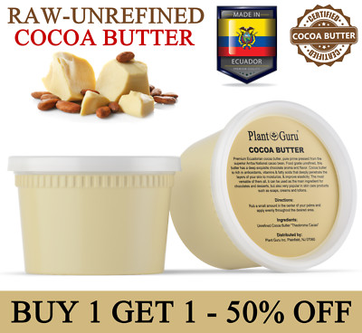 Raw Cocoa Butter 16 oz 100% Pure Natural Unrefined Organic FOOD GRADE Cacao Bean