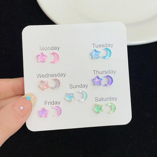 Summer Colorful Small Stone Earrings For Women, Sweet Design Style, Fresh J2M2 - Picture 23 of 28