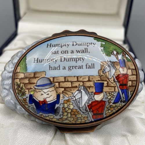 Halcyon Days Enamels Trinket box Humpty Dumpty bonbonniere w box & inserts MIB - Picture 6 of 12