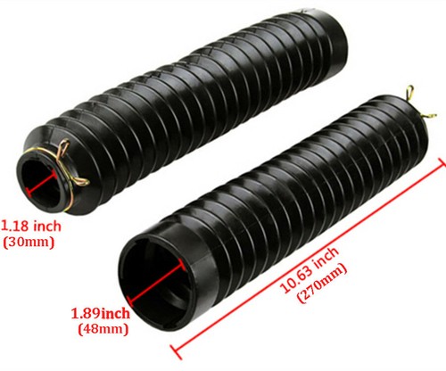 2x Rubber Motorcycle Front Fork Gaiters Boot Protector Cover Seal Black US Stock - Picture 4 of 8