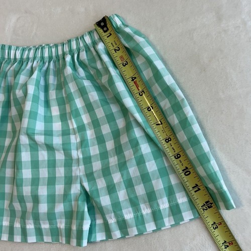 Shrimp Grits Kids Gingham Skirt Girls Green White Pull On Wide Leg Size 7 - Picture 6 of 6