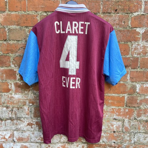 Maglia calcio Burnley Home 1999 2000 uomo Large Super League "Claret 4 Ever" - Foto 2 di 23