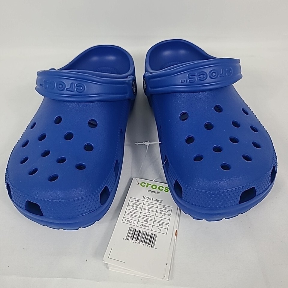 NEW Crocs Unisex Classic Clogs Blue Bolt Size M 5, W 7 NIB | eBay