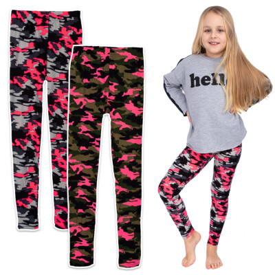 Mädchen dehnbare & solide Militärhose Kinder Baumwolle atmungsaktive Leggings FS7135