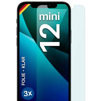 3x Schutzfolie für Apple iPhone 12 mini Displayschutz HD Klar flexibel kein Glas