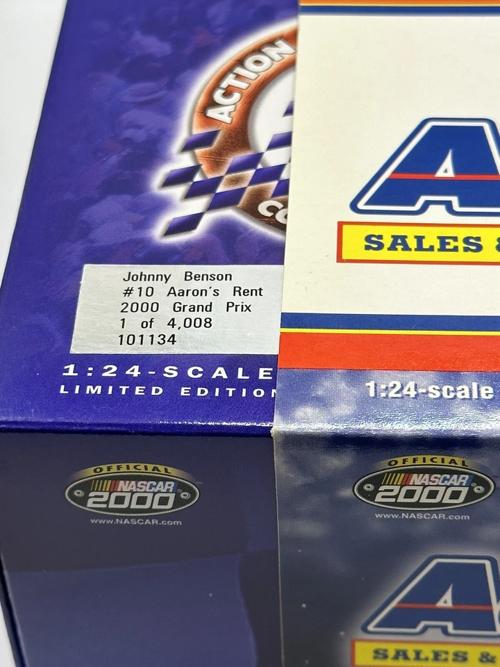 Johnny Benson #10 Aaron's Rent 2000 Grand Prix 1/24 Nascar Diecast Car Lim Ed - Image 2 of 2