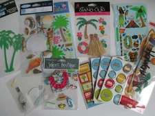 Lot of 28 Sheets Scrap-Booking Mix Theme Vacation Sport Music Flag Stickers 