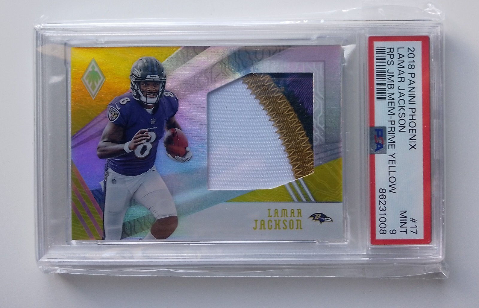 Lamar Jackson Panini Phoenix Rps Jumbo Memorabilia #17 Prime Yellow