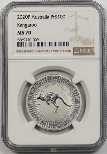 2020P Australia Kangaroo Platinum Pt $100 MS 70 NGC