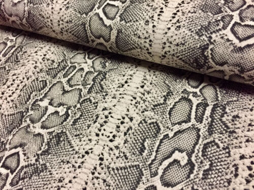 SNAKE SKIN Animal Print Fabric Linen Cotton Blend curtain decor dress 140cm wide - Afbeelding 1 van 9