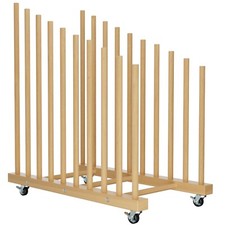 Art Storage Rack with Caster Wheels, 9 Section Wooden Art Canvas Storage for ...