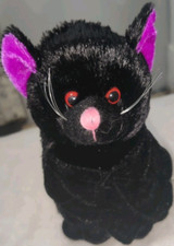 Toymax 7" Plush Black Bat Purple Ears Stuffed Animal