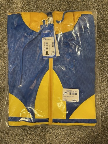 Adidas Women’s blue yellow Monogram colour block Heritage Jacket Ld99 Size 10 UK - Picture 8 of 8