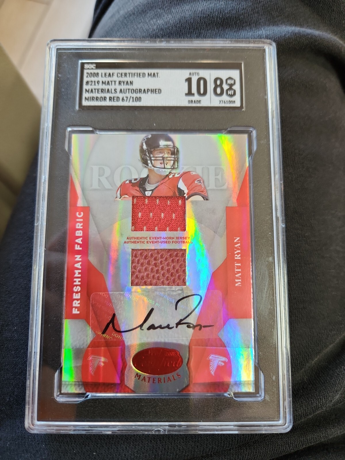 Matt Ryan Leaf Certified Materials #219 Mirror Red-Auto Materials.