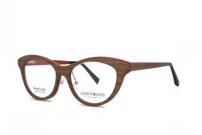 GOLD and WOOD Eyeglasses Asian Fit w/ Nose Pads EPI 03 51-16-140 Brand New 
