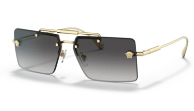 Versace 0VE2245 10028G Gold/Grey gradient Rectangular Men display picture 1