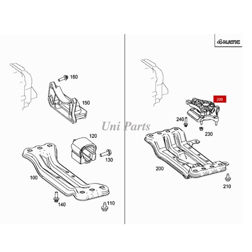 2212400518 Transmission Mount OEM for Mercedes E350 S350 E400 E500 C230 C300 - Bild 5 von 5