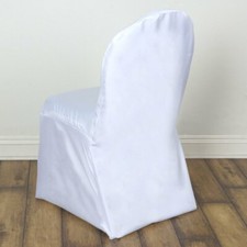 24 White Polyester Banquet CHAIR COVERS Wedding Reception Party Decorations SALE