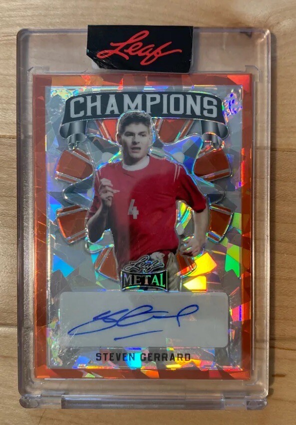 🇬🇧Steve Gerrard Signed/Autographed 2022 Leaf Metal Champions 2/3