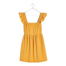 Madewell Gauze Autumn Wheat Flutter Sleeve Square Neck Babydoll Dress Sz 6 NWT