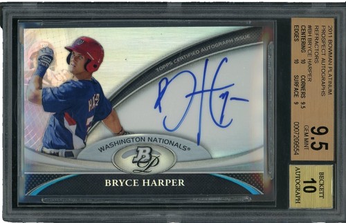 2011 Bowman Prospects Bryce Harper #BP1A Graded BGS 9.5 Gem Mint