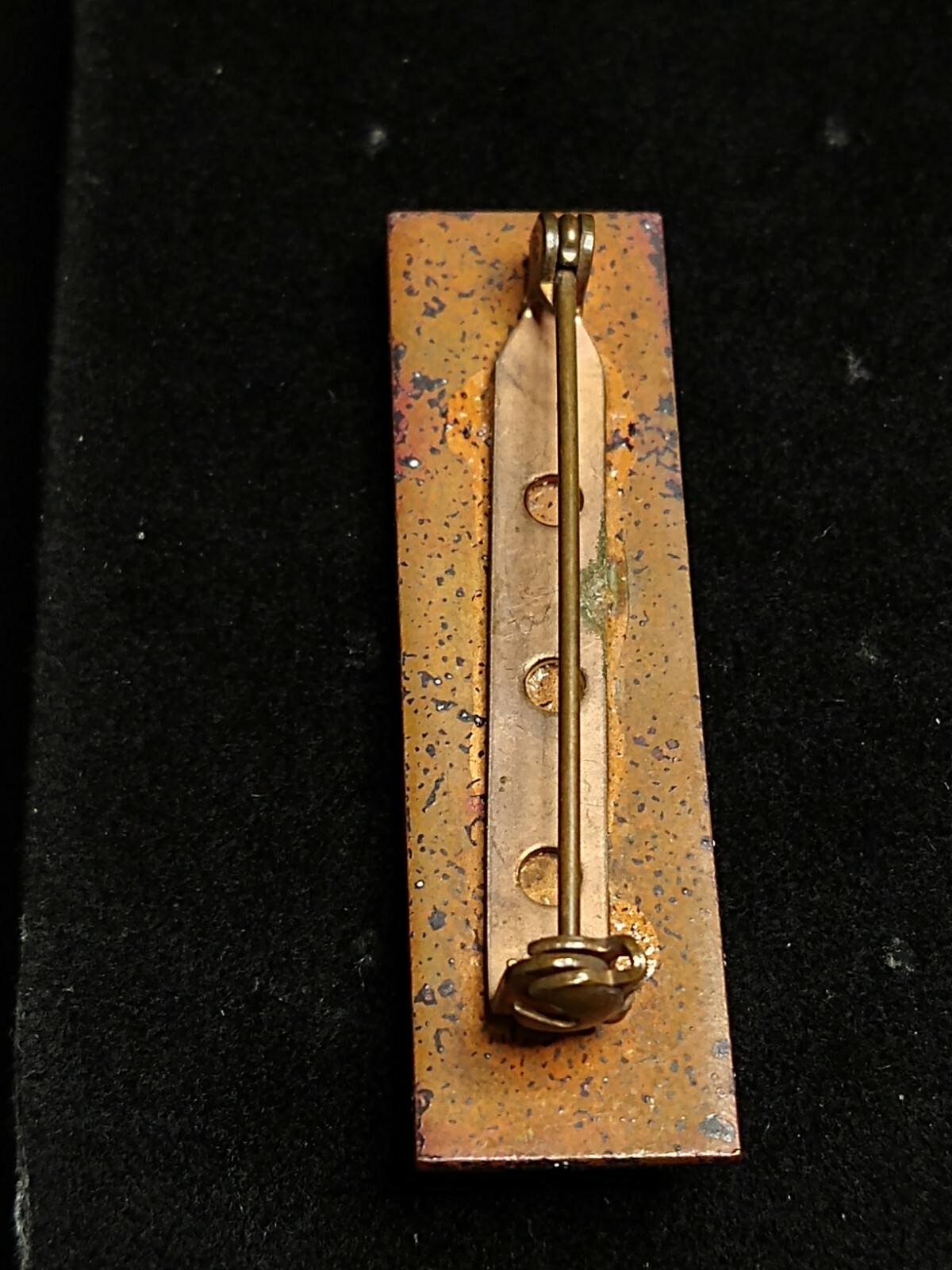 Antique Solid Copper Enameled Abstract Brooch 1.7… - image 10