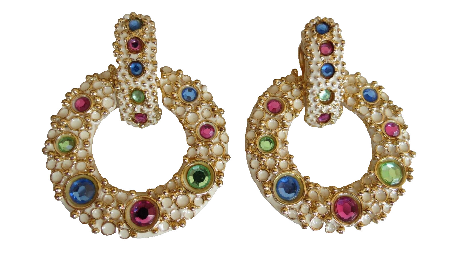 Vtg CRAFT Unsigned Runway Statement Rhinestone Da… - image 2