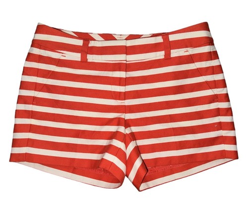 Ann Taylor Women's Orange & White Striped Shorts Size 0 Petite NWT