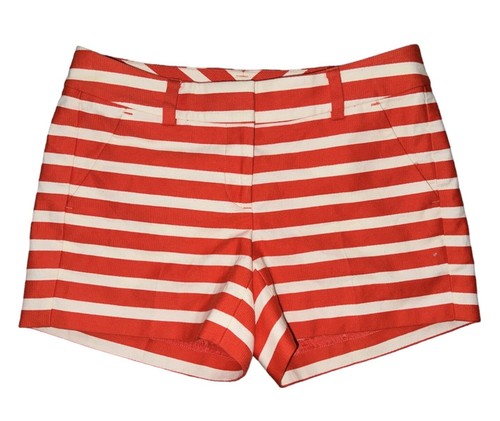 Ann Taylor Women's Orange & White Striped Shorts Size 0 Petite NWT - Picture 1 of 5