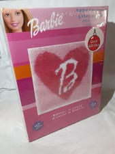 New BARBIE Fuzzy Fun Heart Latch Hook Kit 13"x13" CARON BB0001 Pillow or Frame