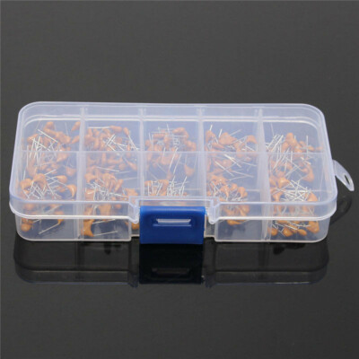 300pcs 10 Values 50V 10pF~100nF Ceramic Disc Capacitors Assortment Kit  NEW