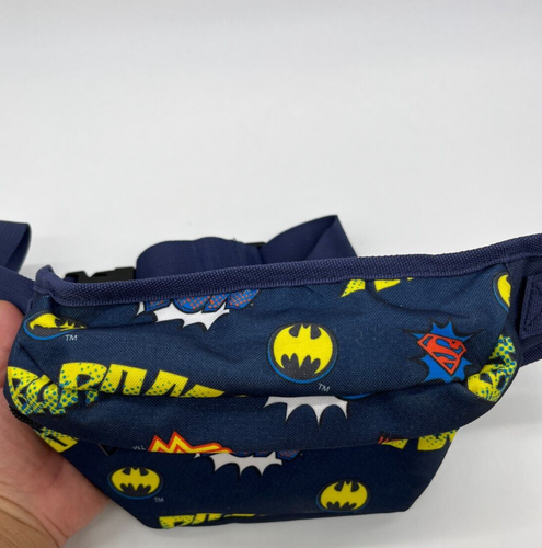 Justice League Batman Wonder Woman Superman Pow Navy Nylon Adjustable Hip Pack - Picture 3 of 5