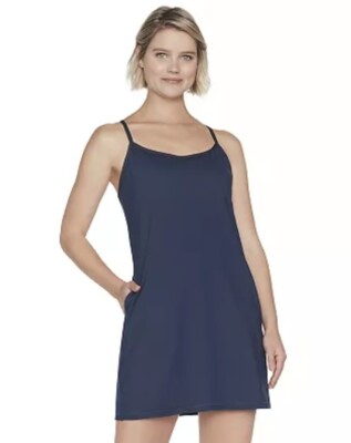 Skechers Go Walk Go Stretch Fuchsia Active Dress Size Small Navy