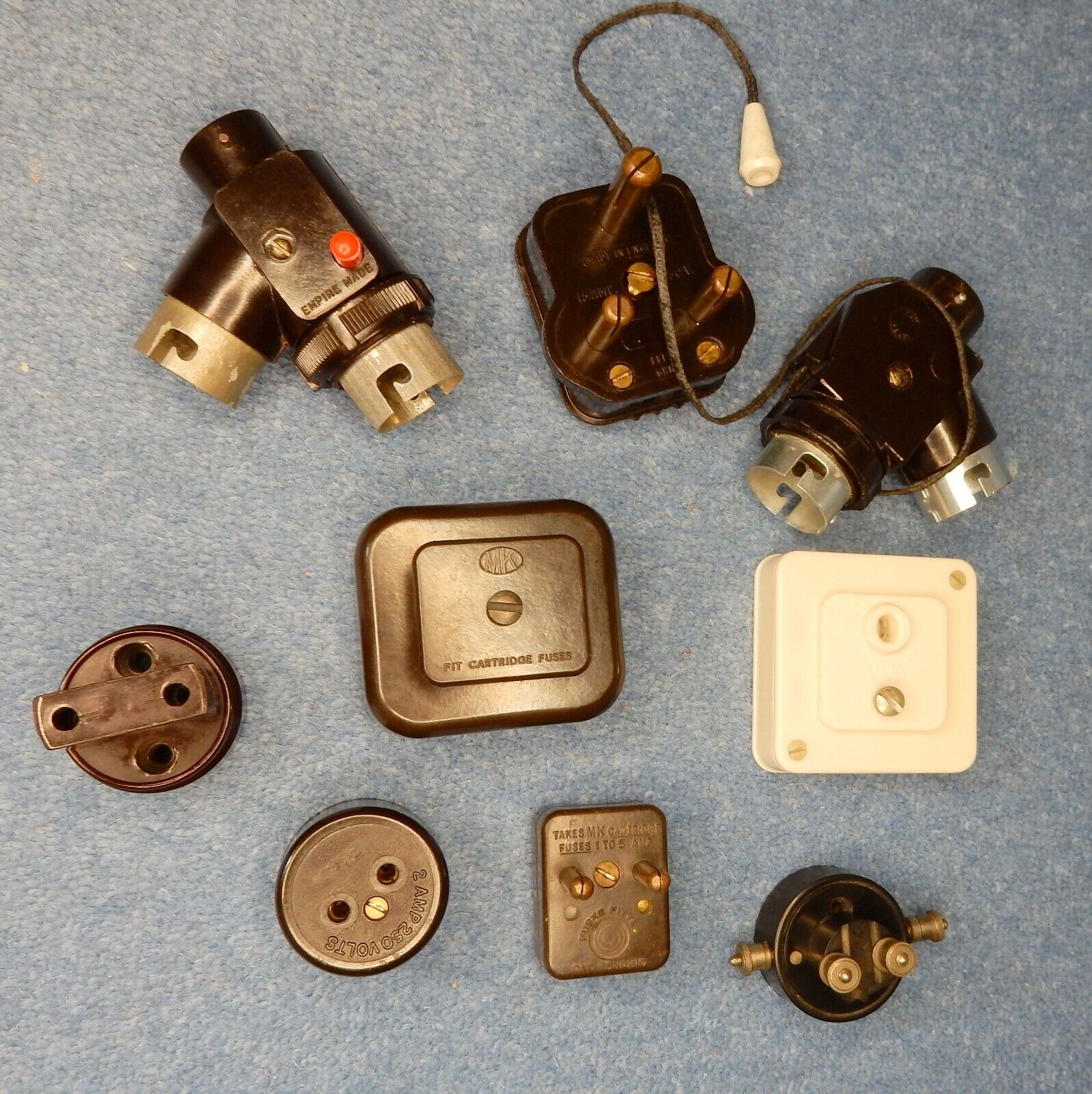 Collection of Bakelite plugs and sockets  - Cir 1930's to 1950's