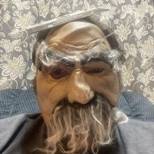 Furry Face Mask Old Man Beard Halloween  Adult Size New With Tag Grandpa Creepy  