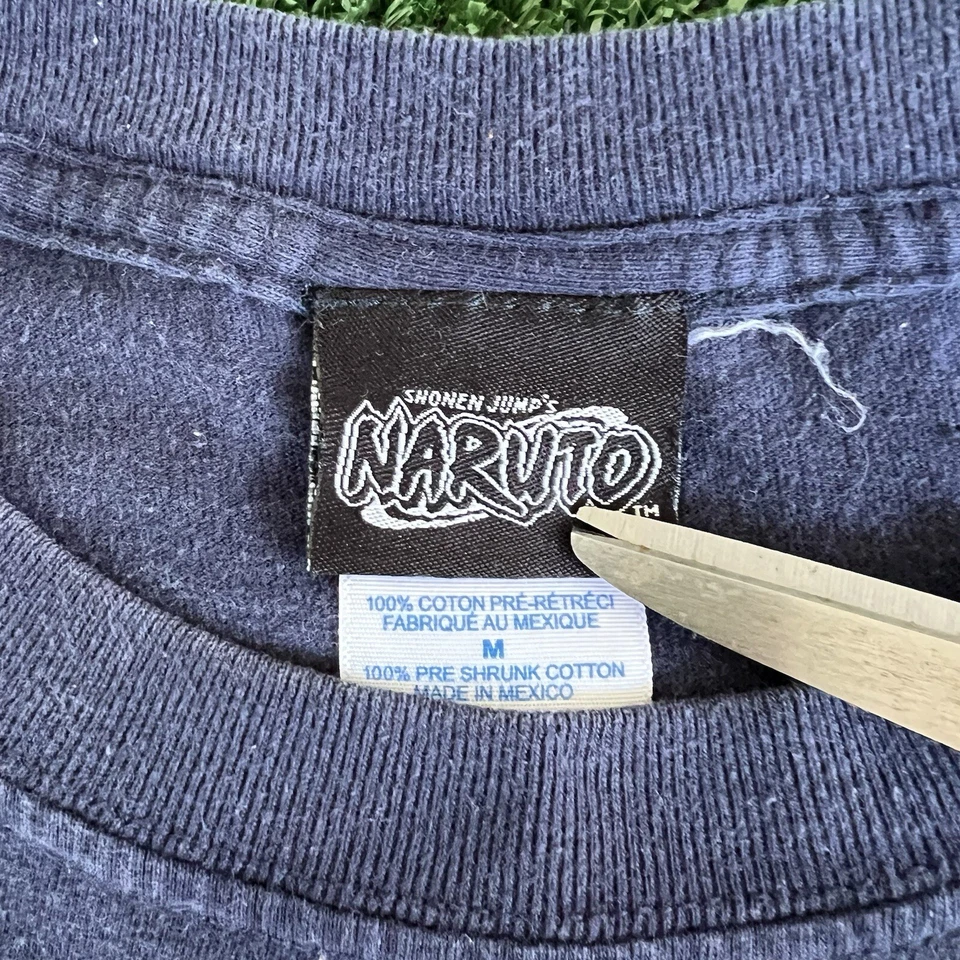 Vintage Rare Y2K 2002 Naruto Manga Anime All Characters Navy Blue T-Shirt Medium - Image 3 of 4