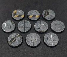 28mm resin bases x10 Concrete urban industrial for Warhammer 40k (unpainted)