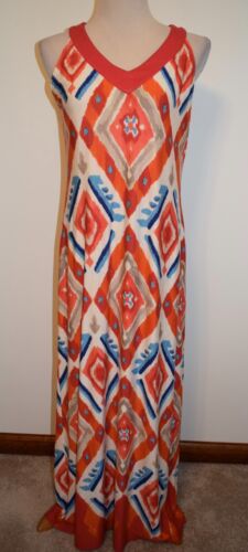 New Womens Chicos Sz 1 Maxi Dress Sleeveless V-Neck Rayon Long Sundress Medium - Picture 1 of 3