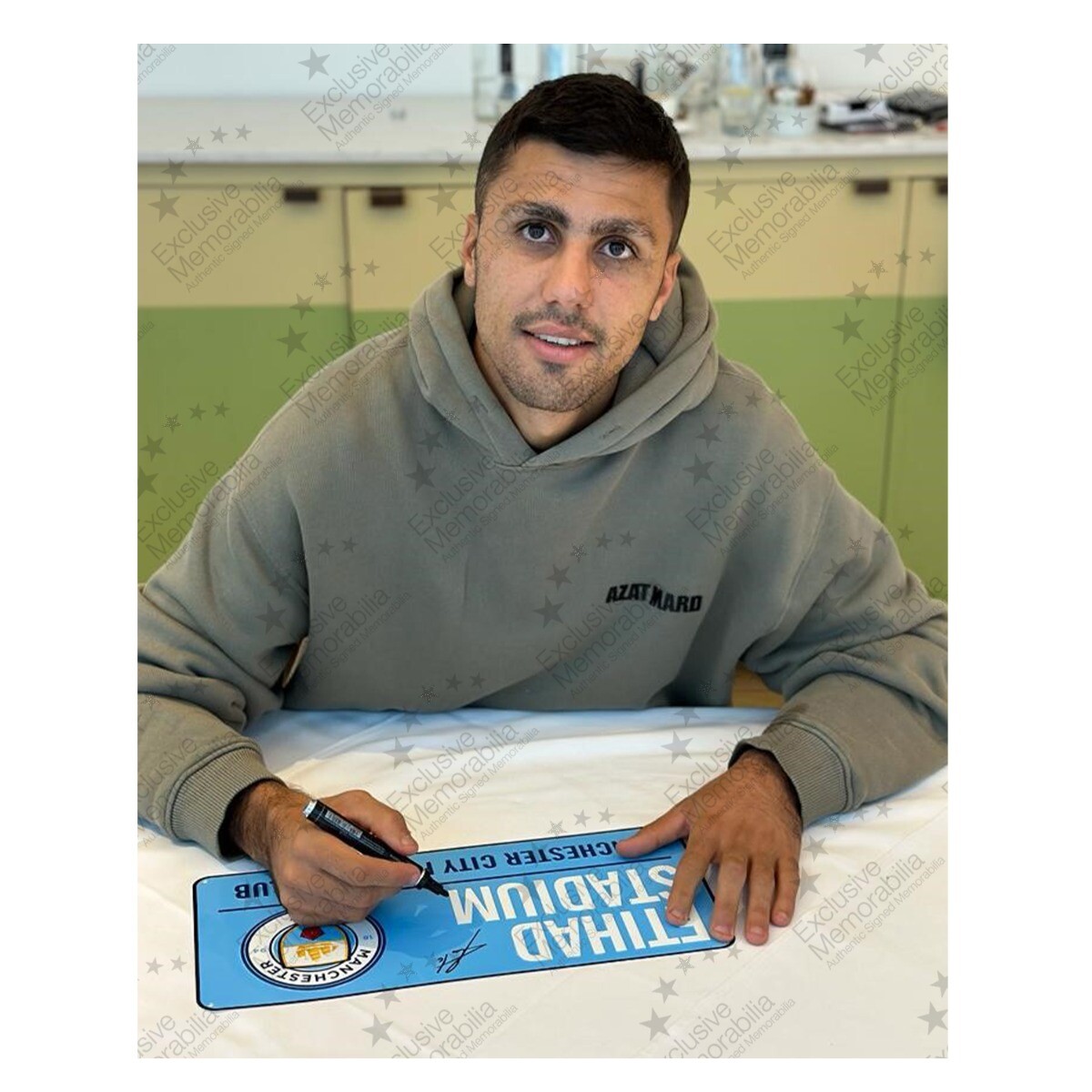 Rodri Signed Manchester City Street Sign. Damaged A eBay