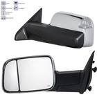 Tow Mirrors For 13-15 Dodge Ram 1500 2500 Power Heated Signal Puddle Lamp Chrome
