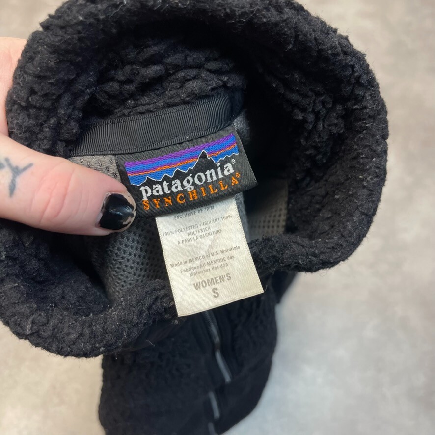 Patagonia Retro X Fleece Womens Small Deep Pile Sherpa Synchilla Jacket, Black image 8