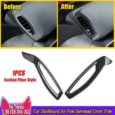 Carbon Car Dashboard Air Vent Surround Cover Trim For Toyota C-HR CHR 2016-2023