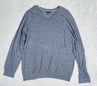 Men's Banana Republic, Sz XL, 100% Cotton Blue V-Neck Sweater