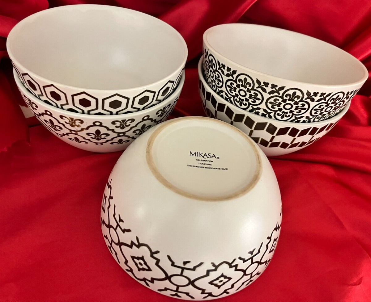 人気海外ブランドアイテム｜ファッション通販 5 MIKASA Celebration Stoneware 6 inch Bowls 5 DESIGNS from 食器