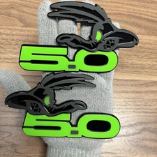 Coyote  Badges Emblem Lime Green w/ green eye for 5.0 Fender Angry Agressive