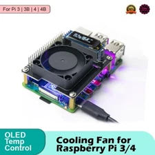 Pi 3 3B+ 4B RGB Acrylic Case Cooling Fan Shell OLED Display For Raspberry Pi USA